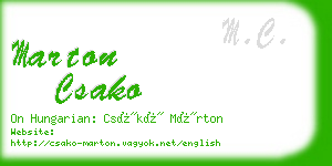 marton csako business card